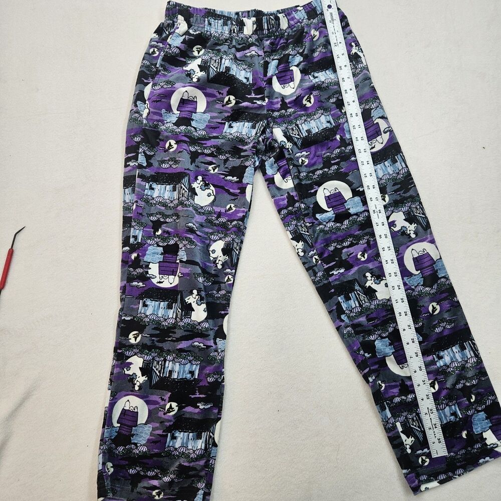 Snoopy‎ Halloween Pajama Pants Black Size Medium Peanuts NO DRAWSTRING